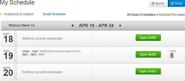 walmartone schedule