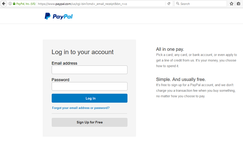 paypal login